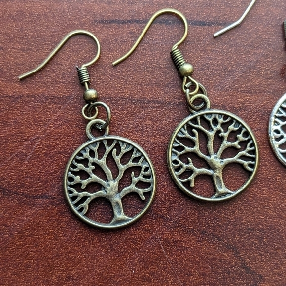 Handmade Tree of Life Earrings - Picture 3 of 4